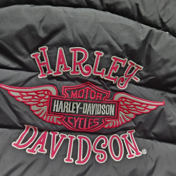 Harley-Davidson Kids Black Puffer with Fur Hood - Picture 5 of 6